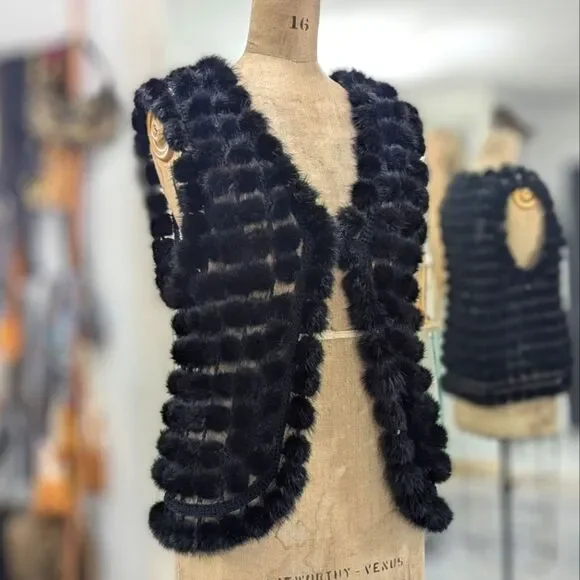 Sold - Mink Crochet Vest - Picture 3 of 6